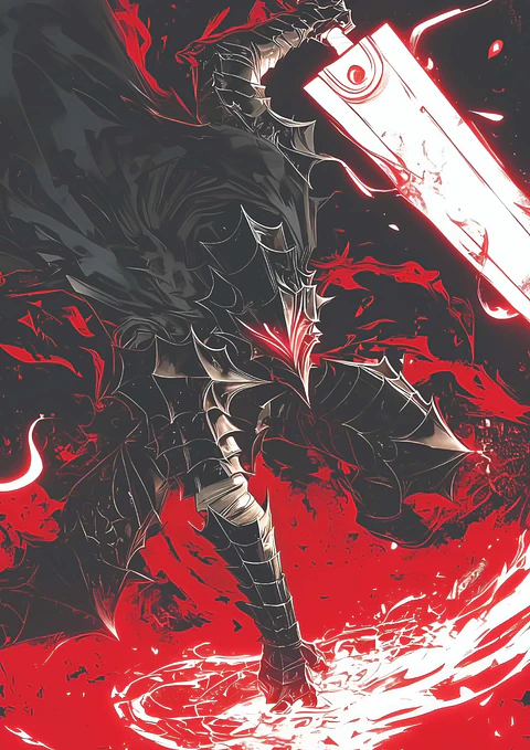 Cuadro Berserk Armadura Roja Guts Anime