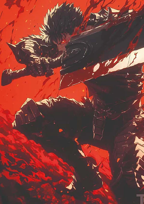 Cuadro Guts Berserk Espada Roja Anime