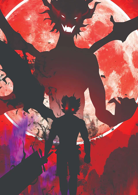 Cuadro Asta Demonio Luna Roja Black Clover