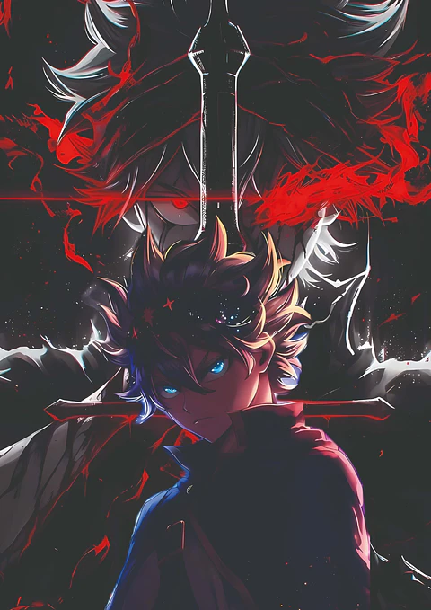 Cuadro Asta y Liebe Black Clover Oscuro