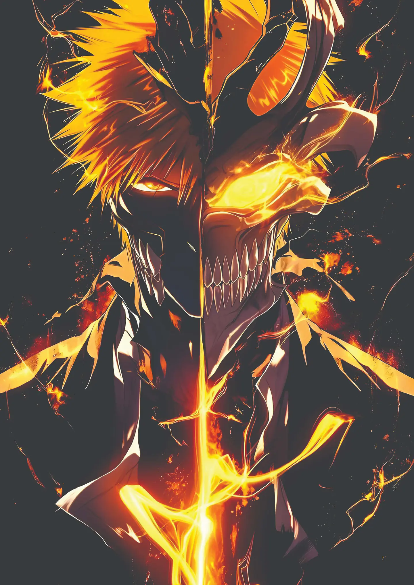Cuadro Ichigo Hollow Bleach Fuego 1