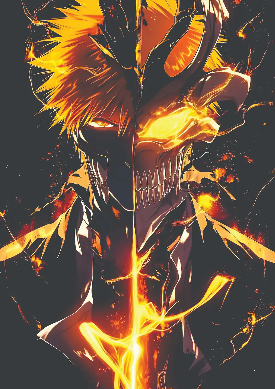 Cuadro Ichigo Hollow Bleach Fuego 1