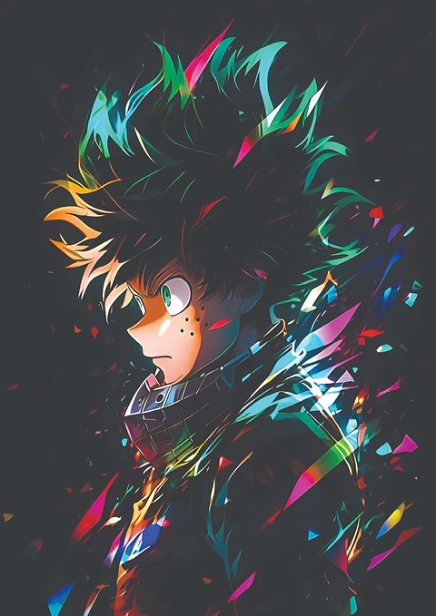 Cuadro Deku Perfil Neon My Hero Academia