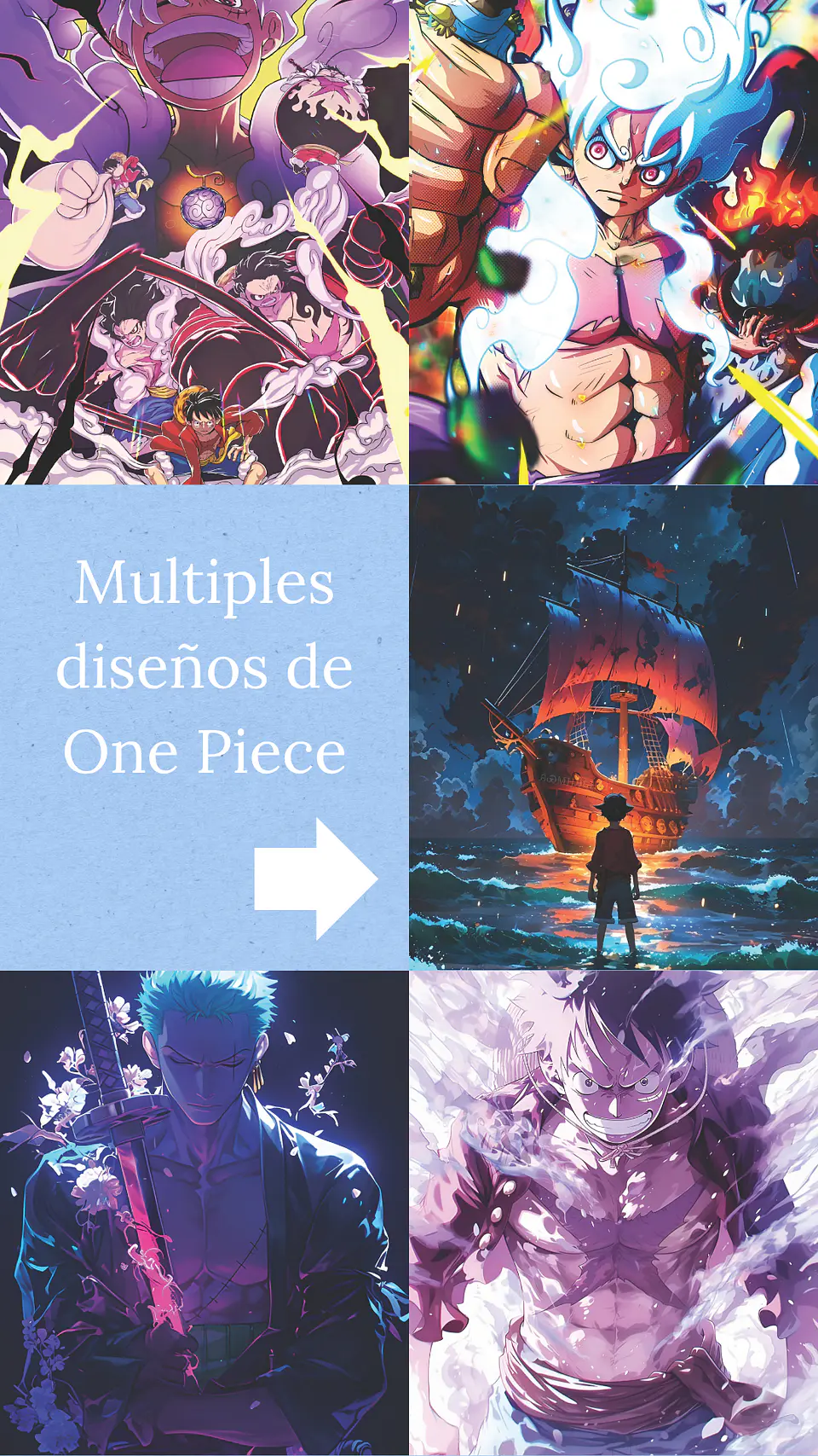 Colección de Cuadros One Piece 2 | 15 Diseños para Elegir | A4 1