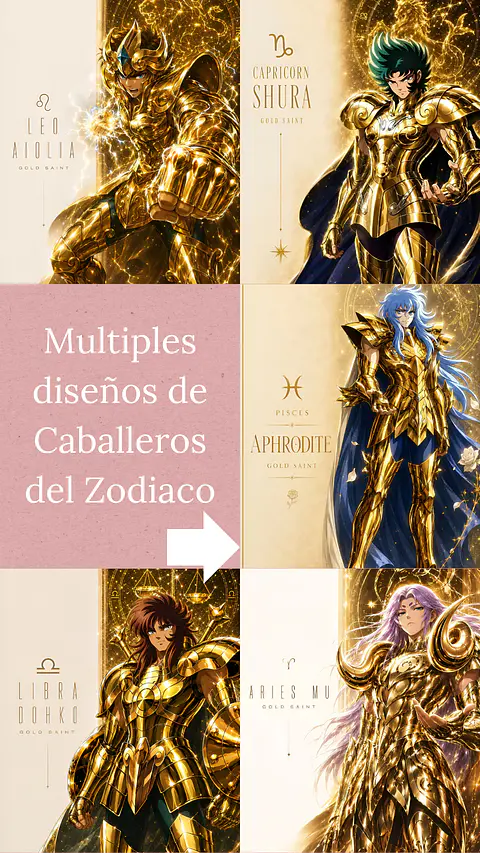 Colección de Cuadros Los Caballeros del Zodiaco | Diseños para Elegir | A4