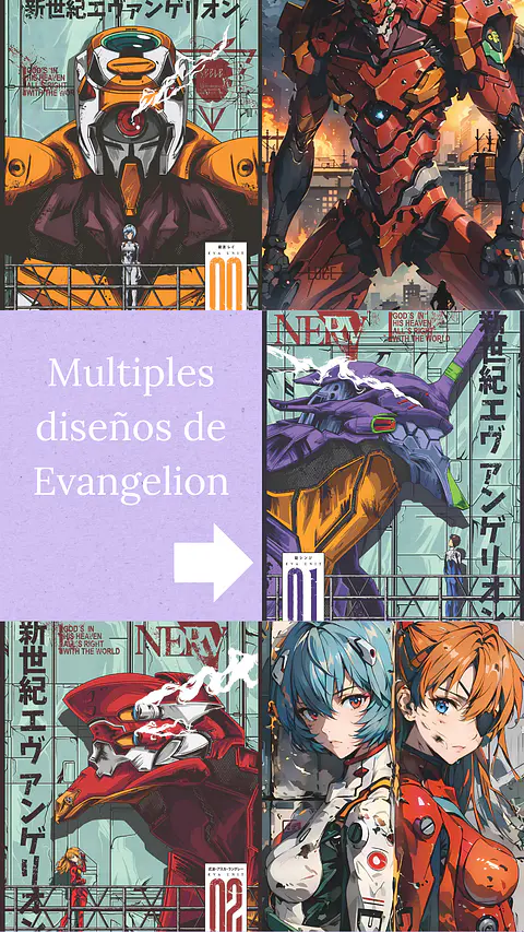 Colección de Cuadros Evangelion | Diseños para Elegir | A4