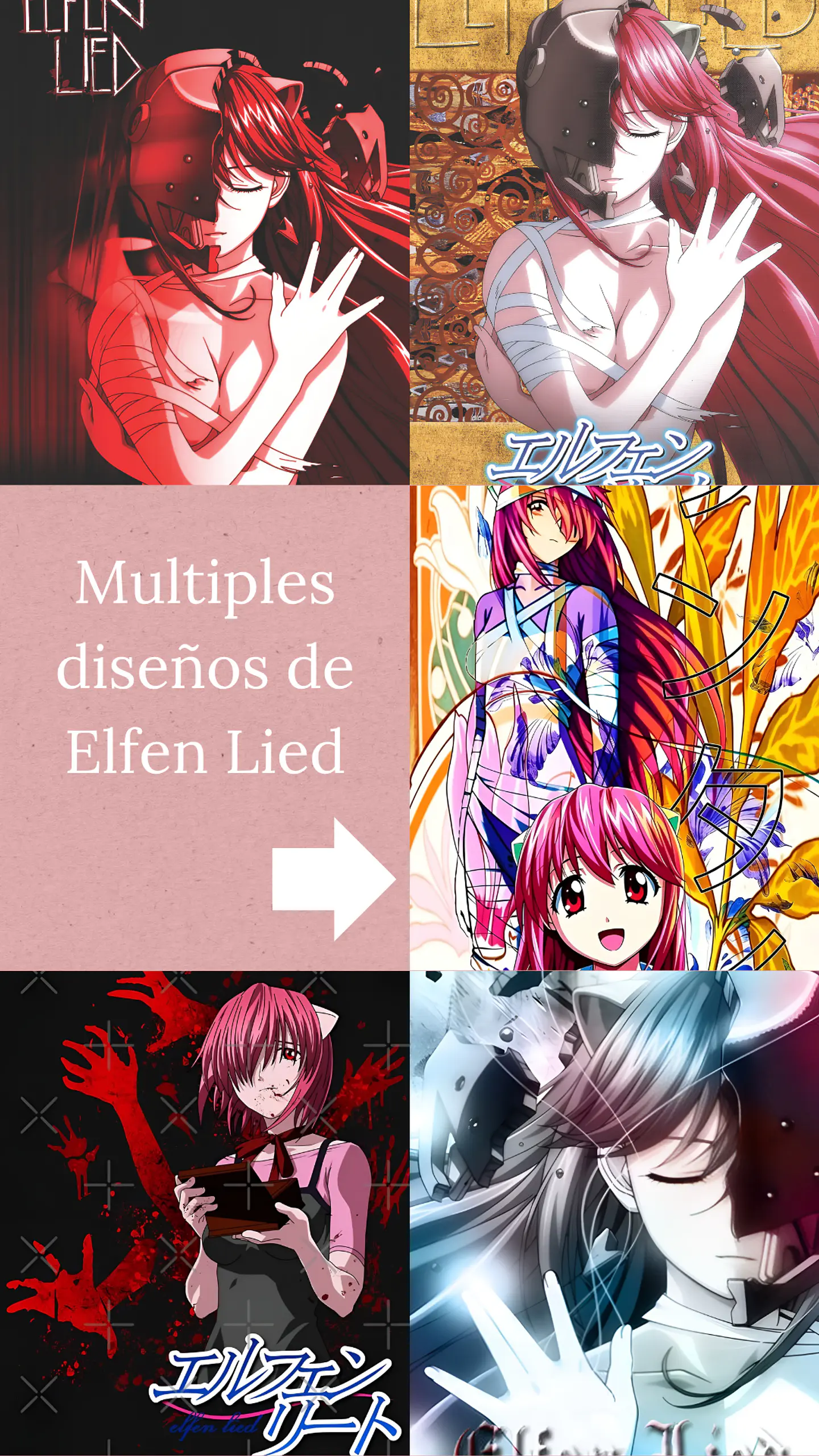 Colección de Cuadros Elfen Lied | Diseños para Elegir | A4 1