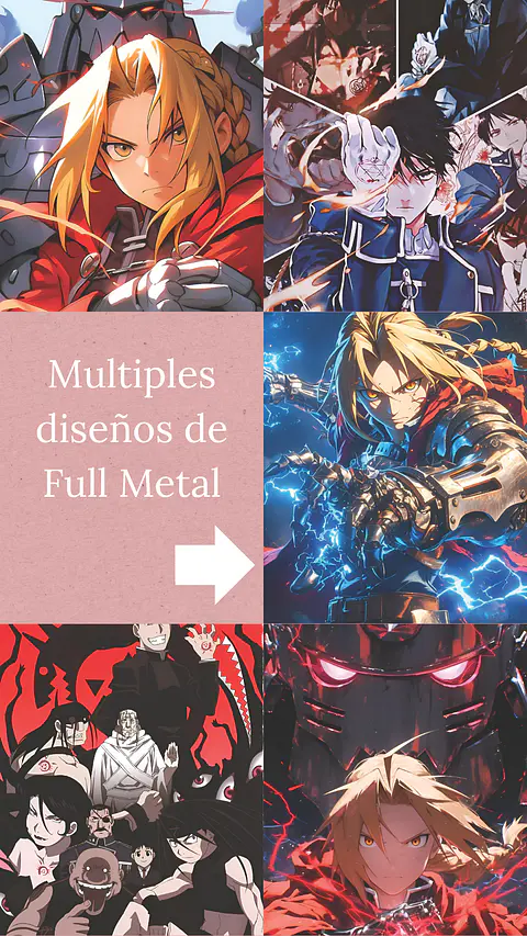 Colección de Cuadros Fullmetal Alchemist | Diseños para Elegir | A4