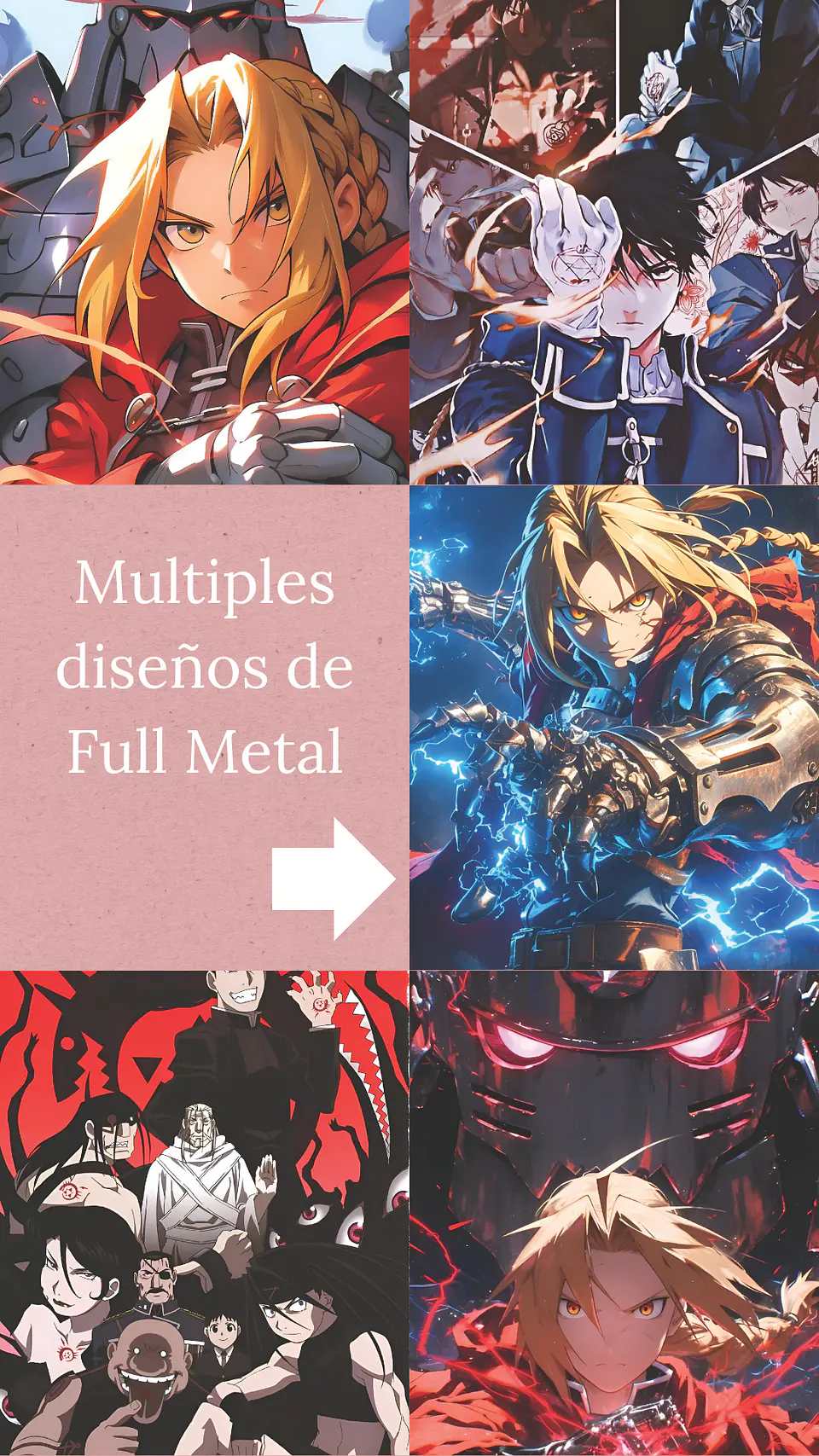 Colección de Cuadros Fullmetal Alchemist | Diseños para Elegir | A4 1