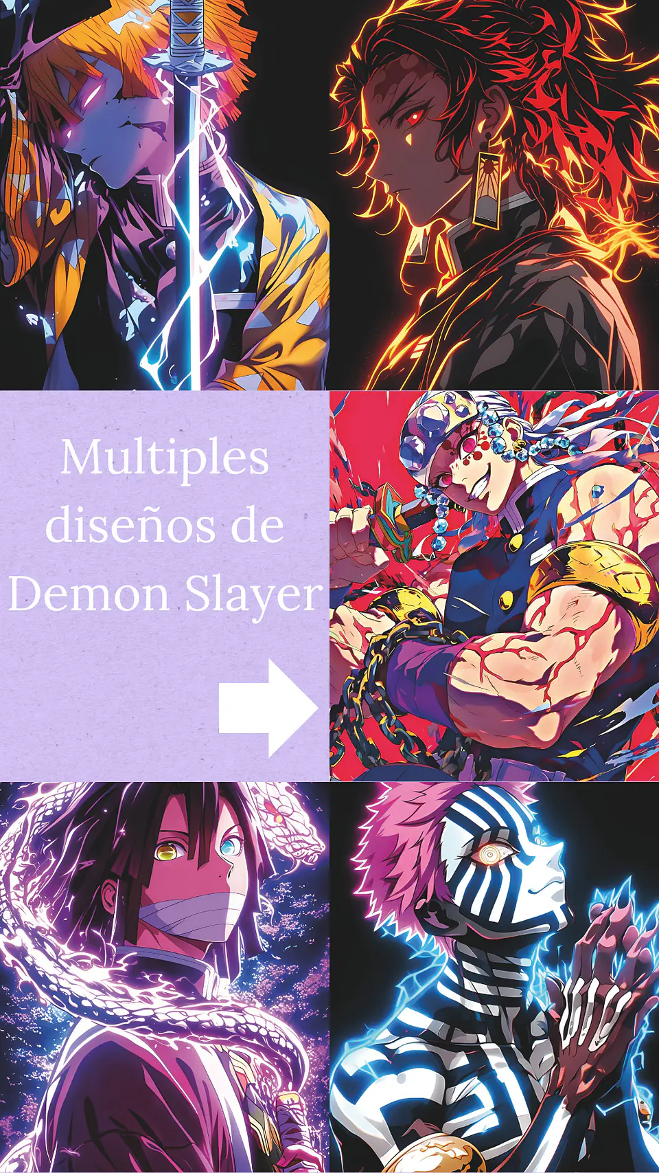 Colección de Cuadros Demon Slayer 4 | 15 Diseños para Elegir | A4 1
