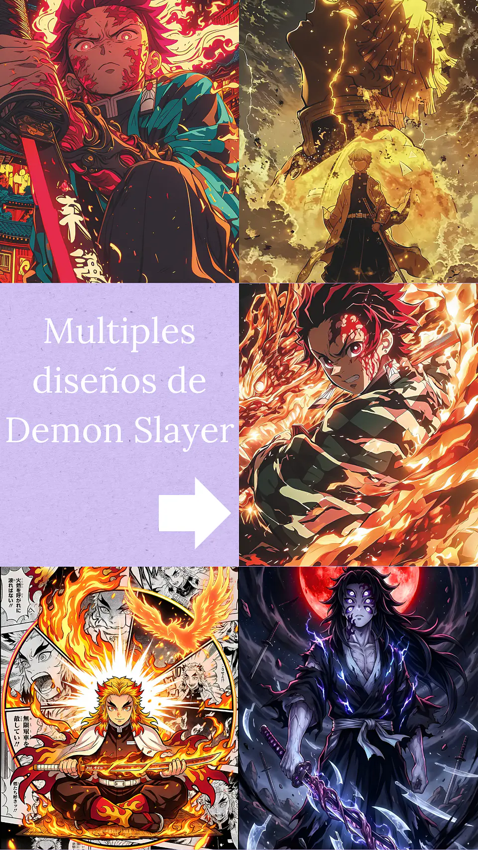 Colección de Cuadros Demon Slayer 5 | Diseños para Elegir | A4 1