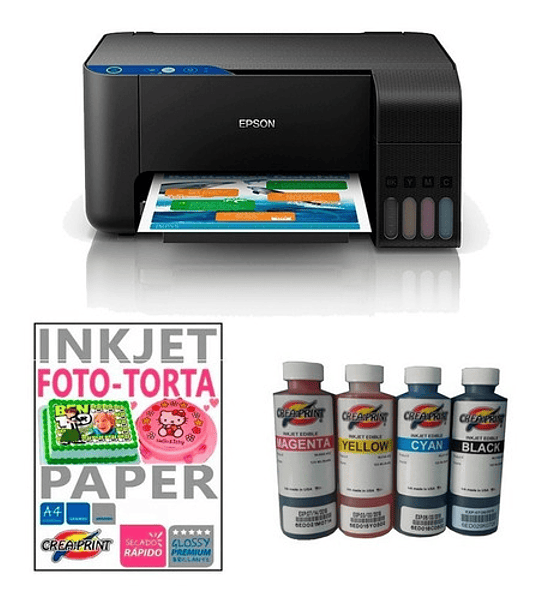 Kit Foto Torta Impresora Tinta Comestible Papel Azucar