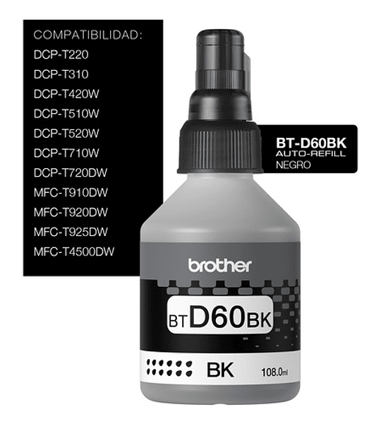 Tinta Brother Negra  Btd60bk 60bk Bt D60bk