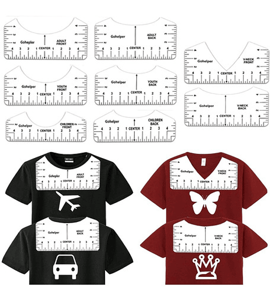 Plantillas Alineadora Polera Regla Centrado Herramienta