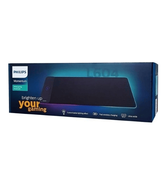 Mouse Pad Gamer Philips Spl7604 De Goma Xl 30cm X 80cm X 0.4cm Negro