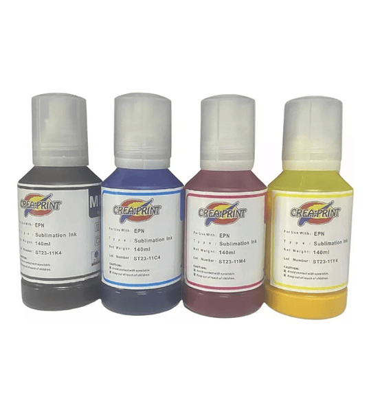 Pack Tinta Sublimacion T49 Para Epson F170 F570 Botellas 140