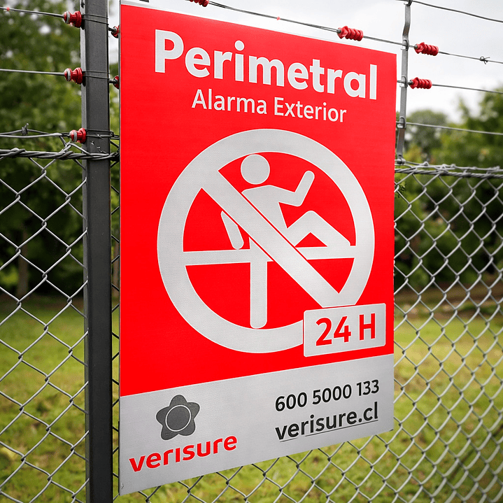 Aviso en base aluminio, Disuasiva Verisure Perimetro 4