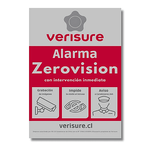 Aviso en base aluminio, Disuasiva Verisure Zerovision