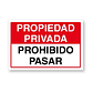 Aviso Prohibido Pasar sobre base metalica 20x30 cms- COPIAR - Miniatura 1