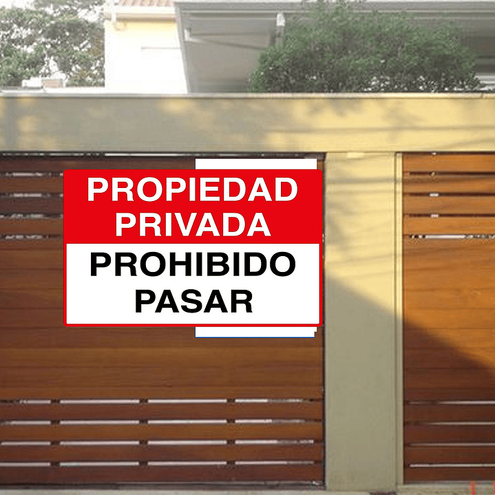 Aviso Prohibido Pasar sobre base metalica 20x30 cms- COPIAR 3