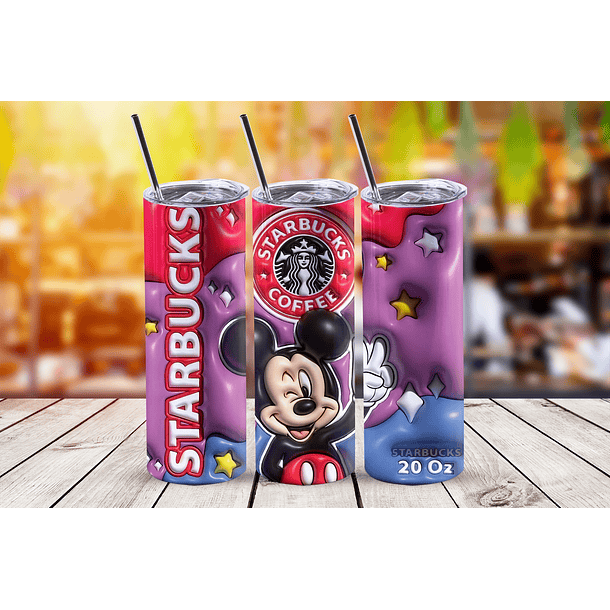 Vaso térmico 20 oz con diseño Disney- Mickey coffe 3D 1