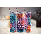 Vaso térmico 20 oz con diseño Flores 3D #1 1