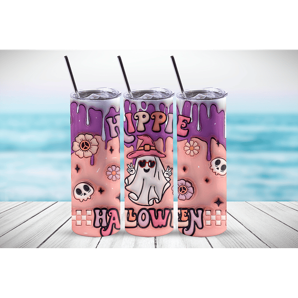 Vaso térmico 20 oz con diseño Fantasma Hippie 1