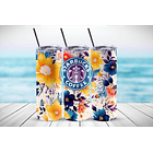 Vaso térmico 20 oz con diseño Flores Coffe #2 1