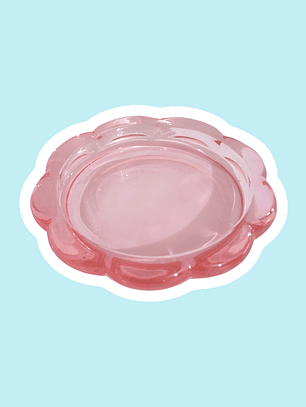 Plato de vidrio flor