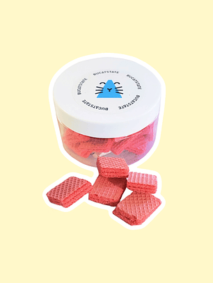 Obleas de mascota sabor frutilla