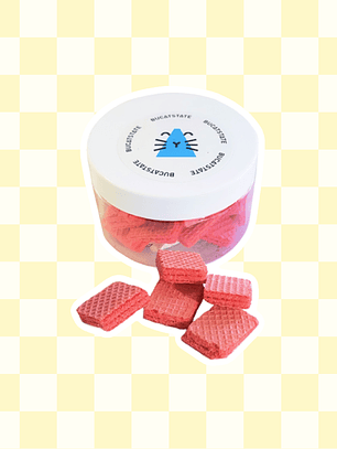 Obleas de mascota sabor frutilla