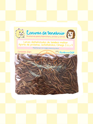 Larvas de Tenebrios deshidratados 20 grs