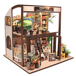 Coffee House Mini Casa Armable con Caja Exhibidor Hongda