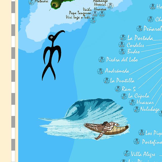 Mapa Chile surf 02 blue
