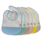 Pack de  6  Babetes impermeáveis com bolso e mola de pressão 1