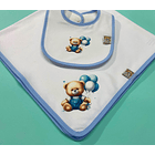Conjunto de fralda e babete para bebé  100% algodão 2
