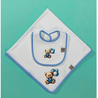 Conjunto de fralda e babete para bebé  100% algodão 4