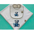 Conjunto de fralda e babete para bebé 100% algodão 4