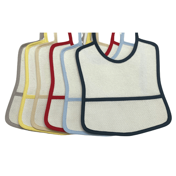 Conjunto  de  6 babetes para bordar a ponto cruz 1