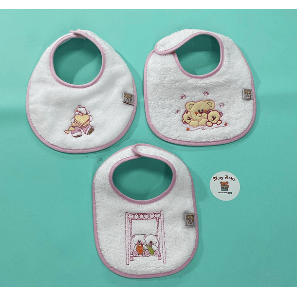 Conjunto de 3 Babetes com 3 diferentes modelos 3