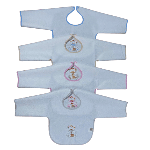 Babeiros com mangas bordados e impermeáveis