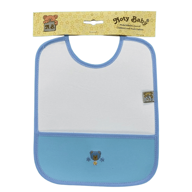 Babete em Napa P:V:C impermeável com bolso Bordado