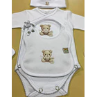 Conjunto de Body+ Gorro  +Babete + Luvas   100% algodão  3