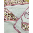 Conjunto de toalha de banho  +  fralda  + Babete para bebé  3