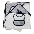 Conjunto de toalha +fralda  babete 100% algodão 2