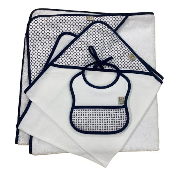 Conjunto de toalha +fralda  babete 100% algodão 2