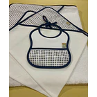 Conjunto de toalha +fralda  babete 100% algodão 3