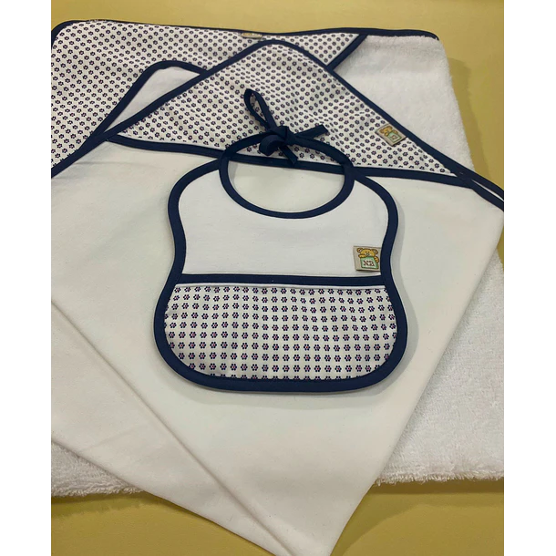Conjunto de toalha +fralda  babete 100% algodão 3