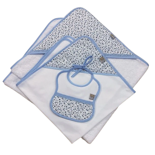 Conjunto de toalha de banho  +  fralda  + Babete para bebé  2
