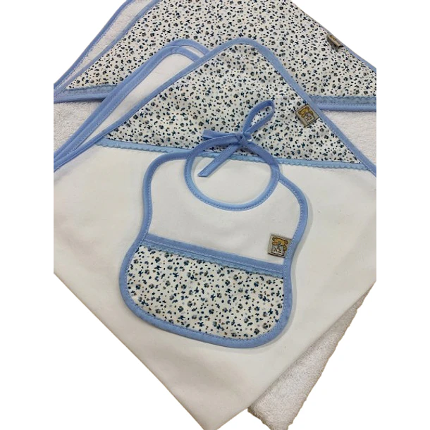 Conjunto de toalha de banho  +  fralda  + Babete para bebé  4